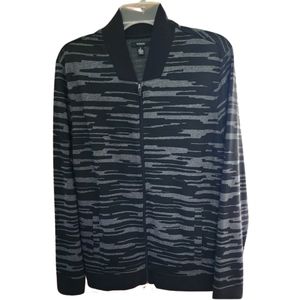 NWT Alfani Black and‎ Grey Zip-up Cardigan Men's Medium
